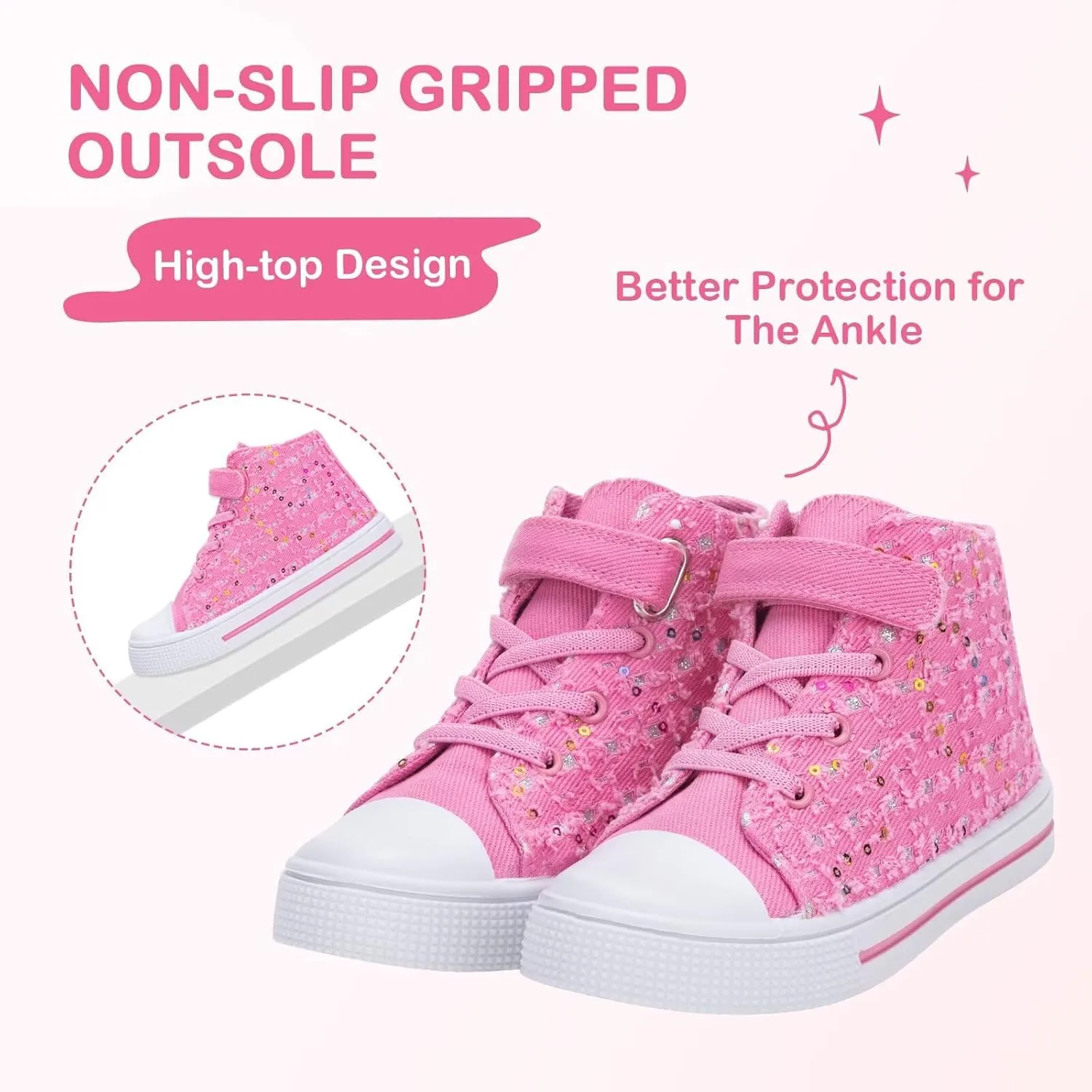 EUXTERPA Kids High Top Shoes Toddler Canvas Sneakers Boys Girls Casual Walking Sports Shoe
