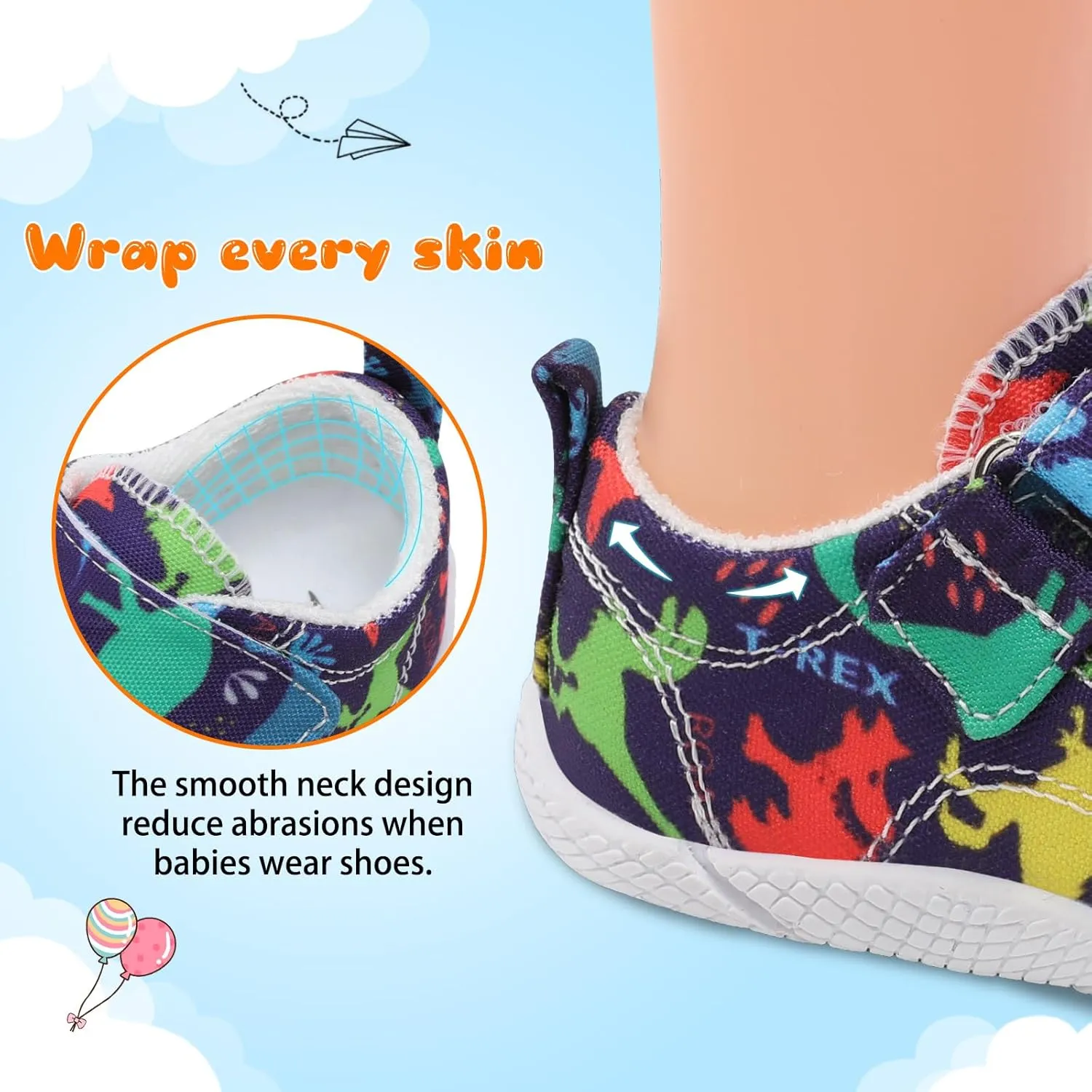 FEETCITY Baby Canvas Shoes Boys Girls Baby First Walking Shoes Infant Crib Shoes Slip On Sneakers