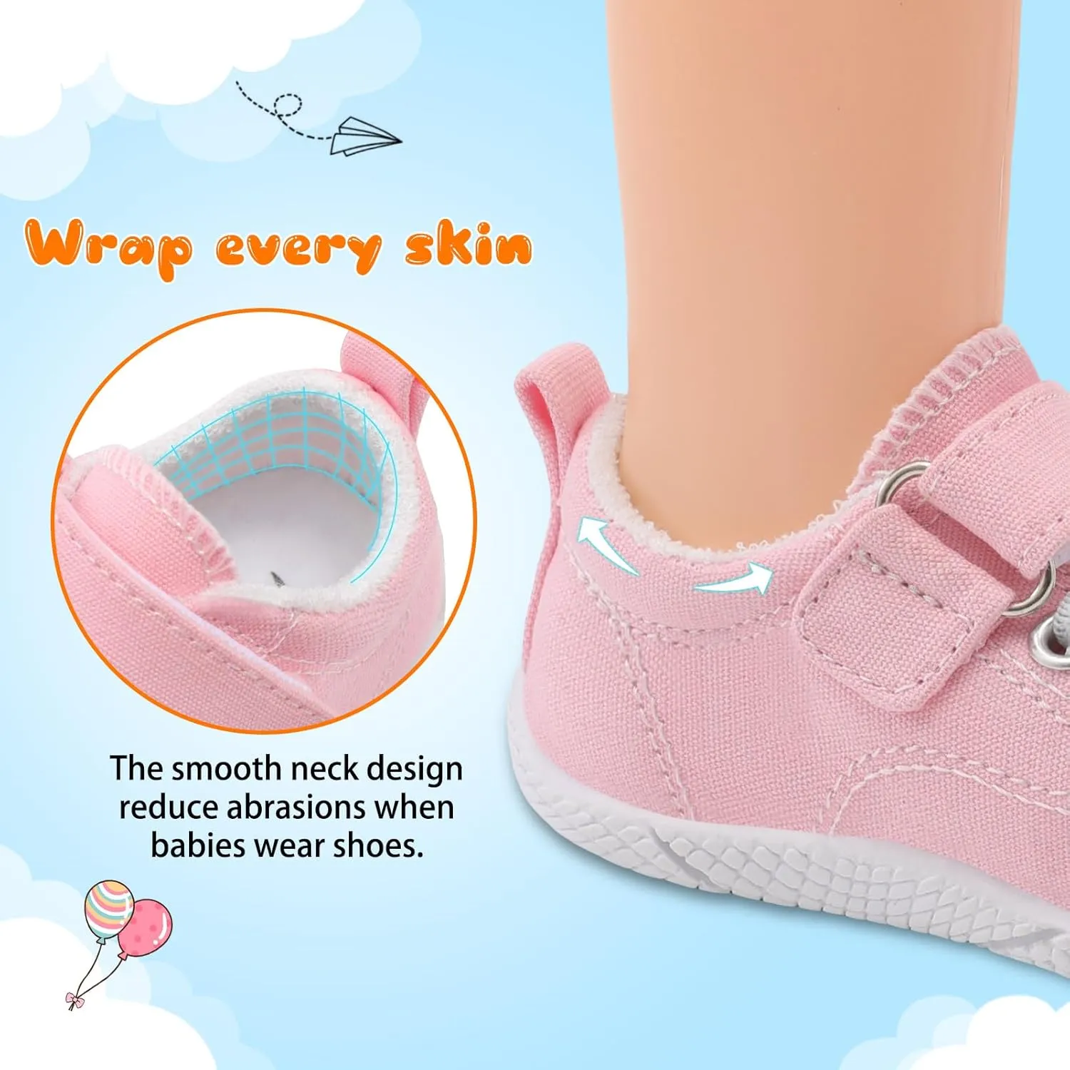 FEETCITY Baby Canvas Shoes Boys Girls Baby First Walking Shoes Infant Crib Shoes Slip On Sneakers