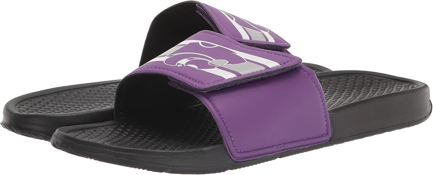 FOCO Men's NCAA College Team Logo Sport Legacy Stripe Slide Sandals