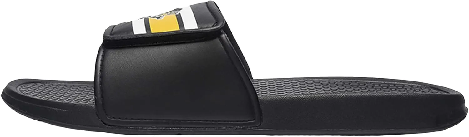 FOCO Men's NHL Team Logo Sport Legacy Stripe Slide Sandals