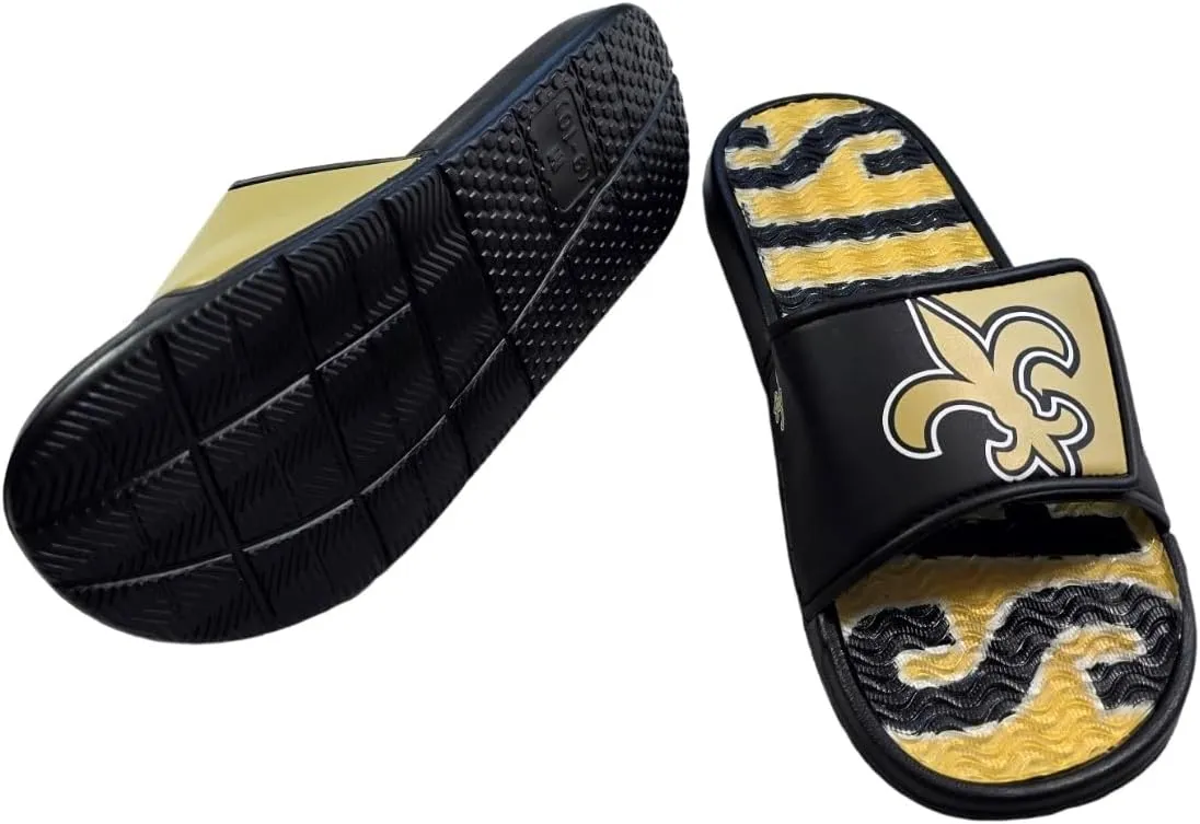 FOCO NFL Unisex Sport Shower Gel Slide Flip Flop Sandals Colorblock Big Logo