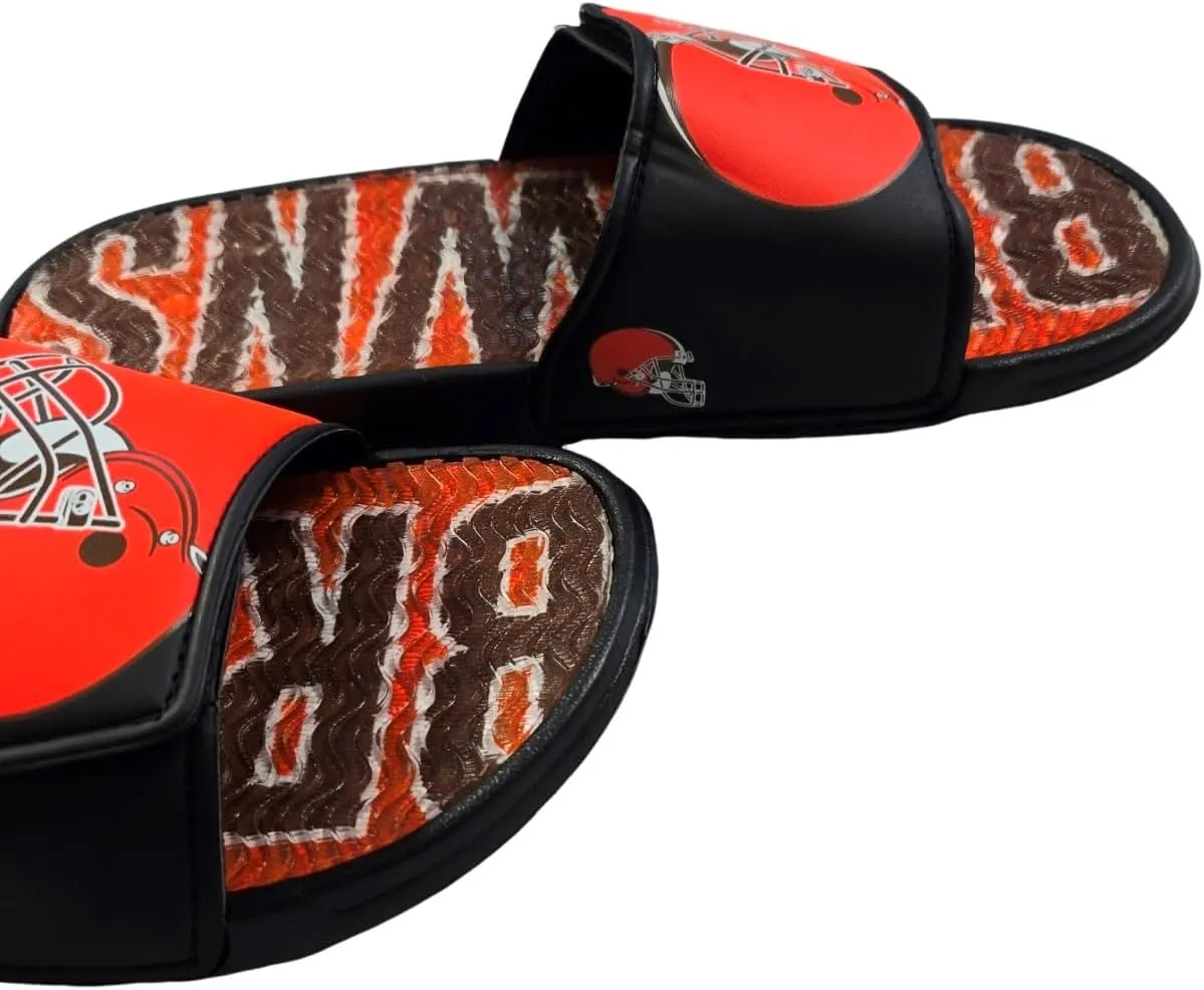 FOCO NFL Unisex Sport Shower Gel Slide Flip Flop Sandals Colorblock Big Logo