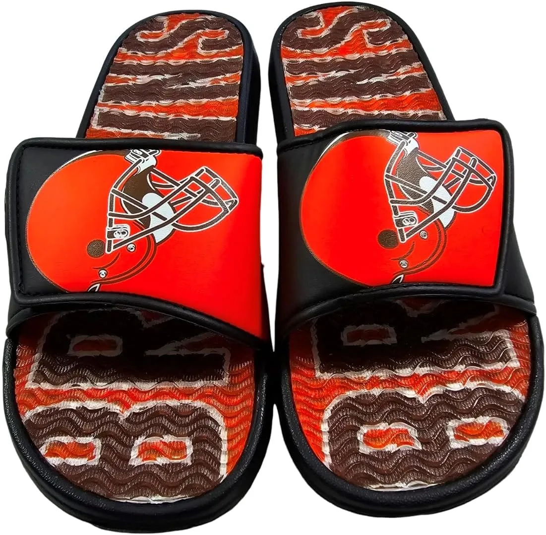 FOCO NFL Unisex Sport Shower Gel Slide Flip Flop Sandals Colorblock Big Logo