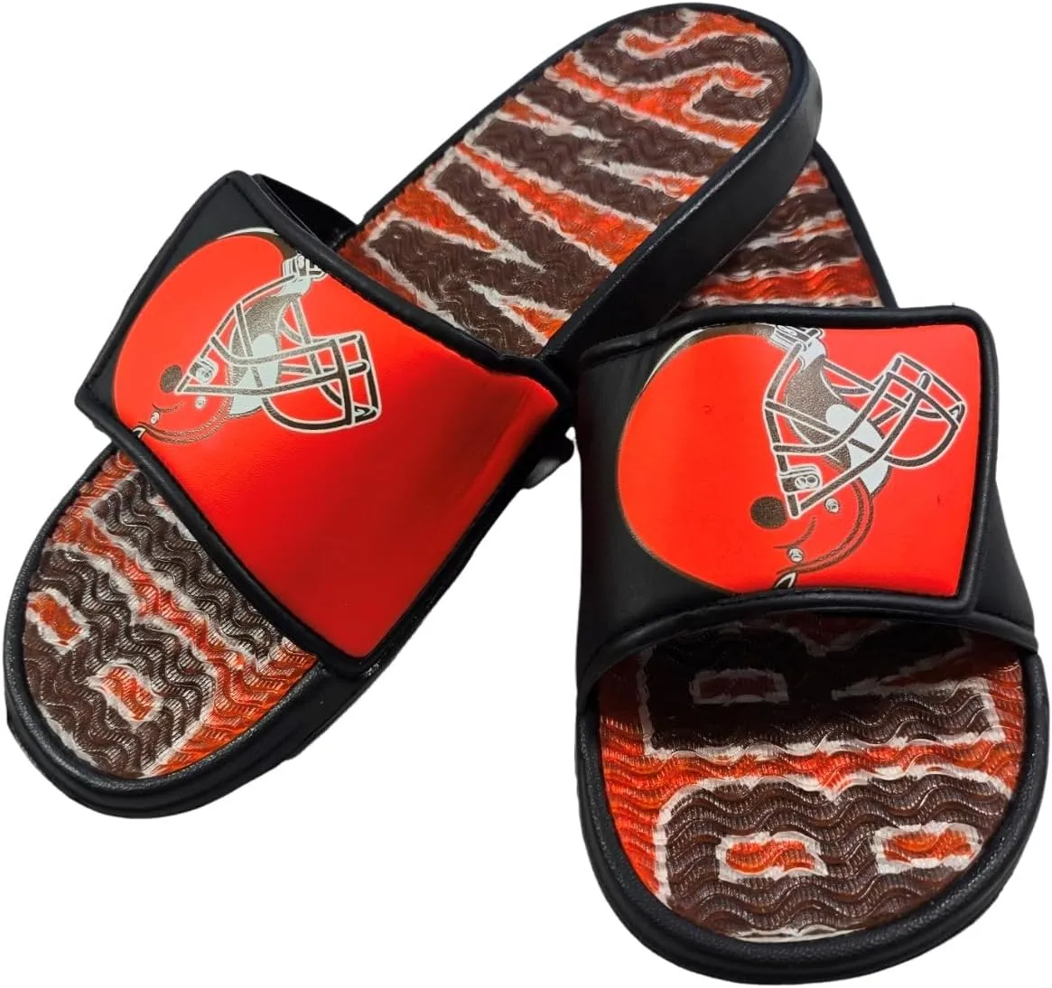 FOCO NFL Unisex Sport Shower Gel Slide Flip Flop Sandals Colorblock Big Logo