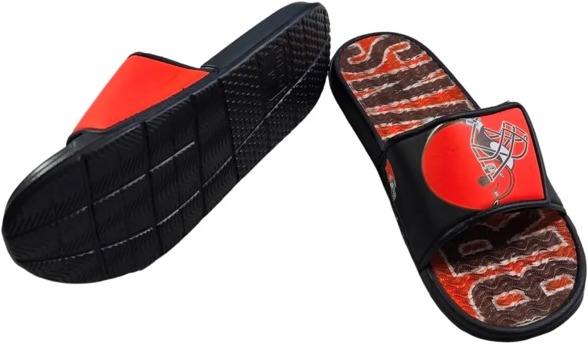 FOCO NFL Unisex Sport Shower Gel Slide Flip Flop Sandals Colorblock Big Logo