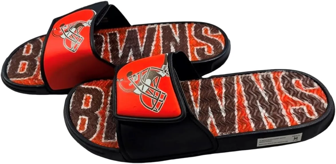 FOCO NFL Unisex Sport Shower Gel Slide Flip Flop Sandals Colorblock Big Logo