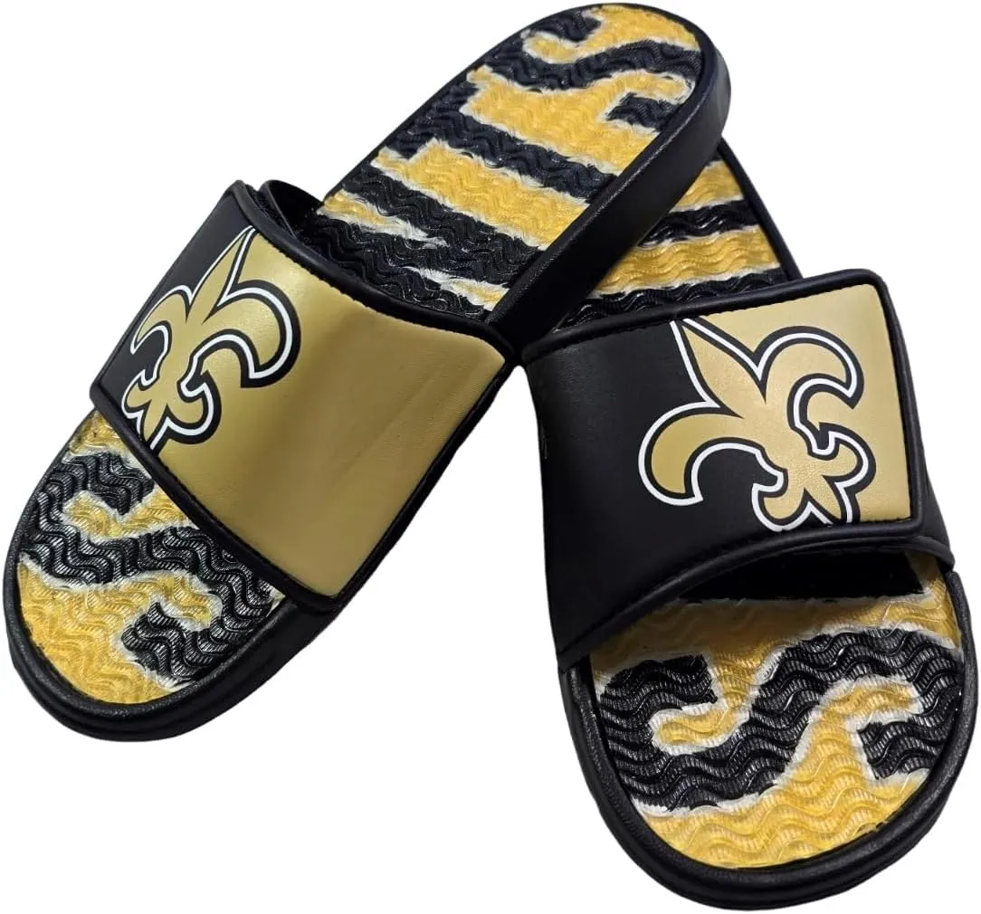 FOCO NFL Unisex Sport Shower Gel Slide Flip Flop Sandals Colorblock Big Logo