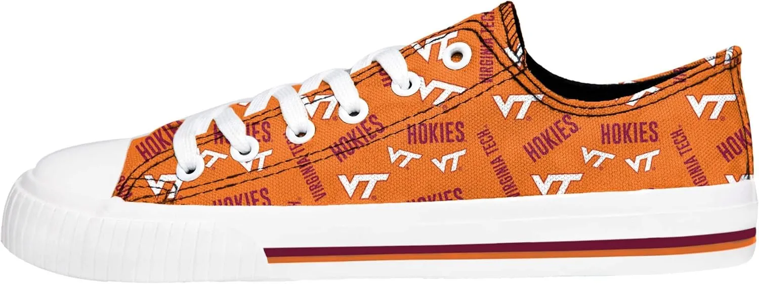 FOCO womens Ncaa College Team Logo Fashion Low Top Canvas Sneakers Shoes