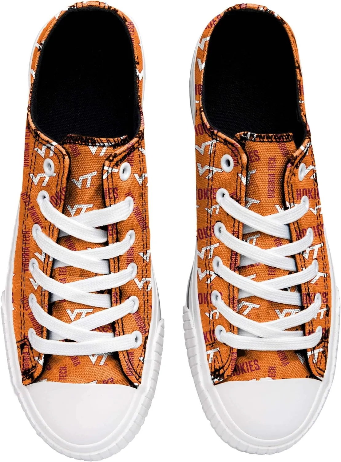 FOCO womens Ncaa College Team Logo Fashion Low Top Canvas Sneakers Shoes
