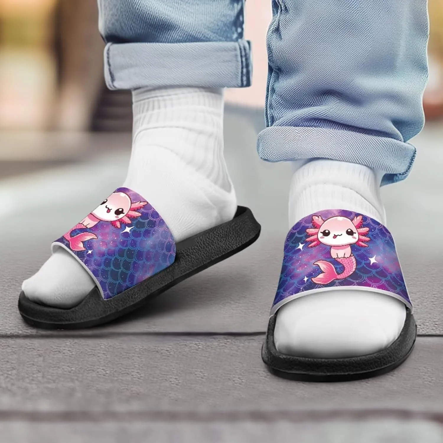 Forchrinse Girls Slides Cute Beach Slippers Summer Slip on Sport Sandals Casual House Shower Shoes