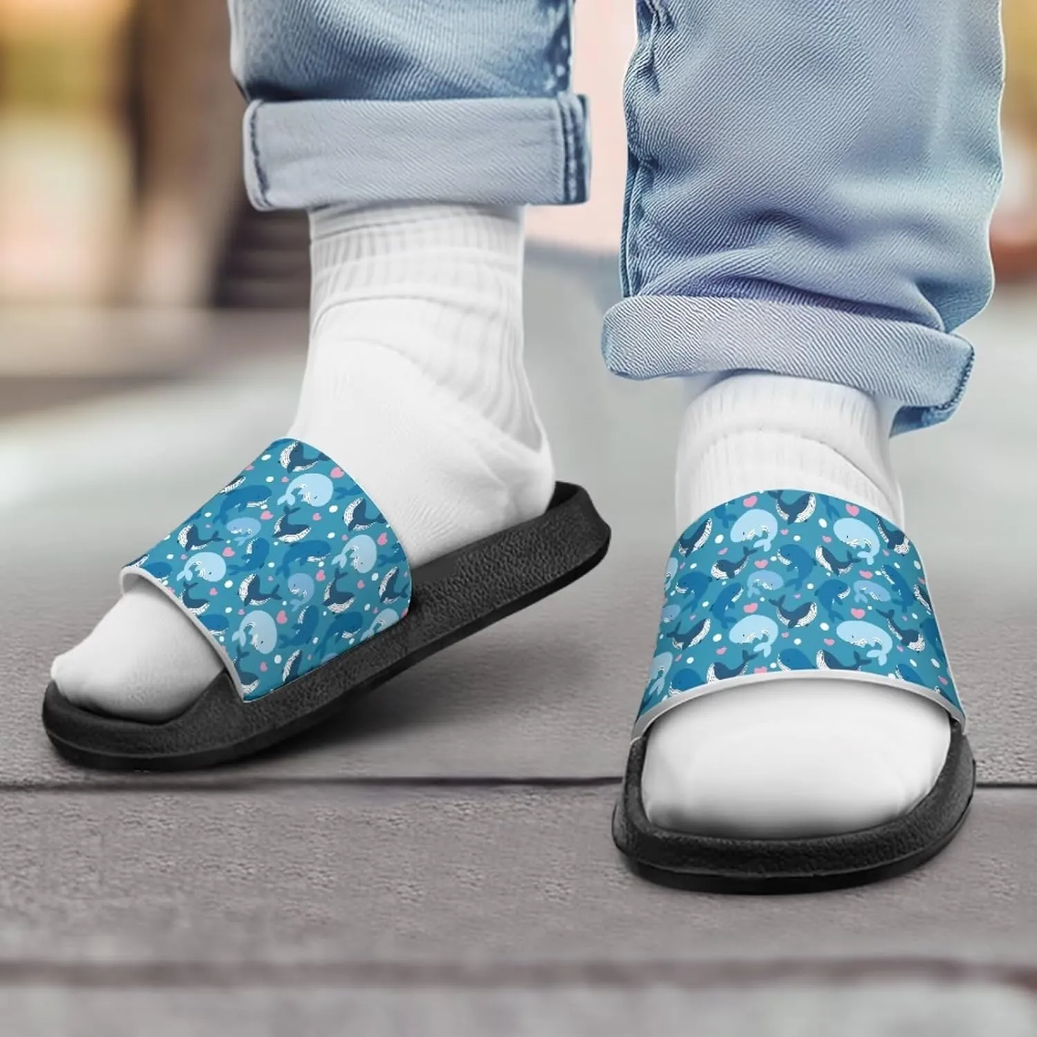 Forchrinse Kids Slides Girls Beach Slippers Summer Arch Support Sport Sandals Casual Slip on House Shower Shoes