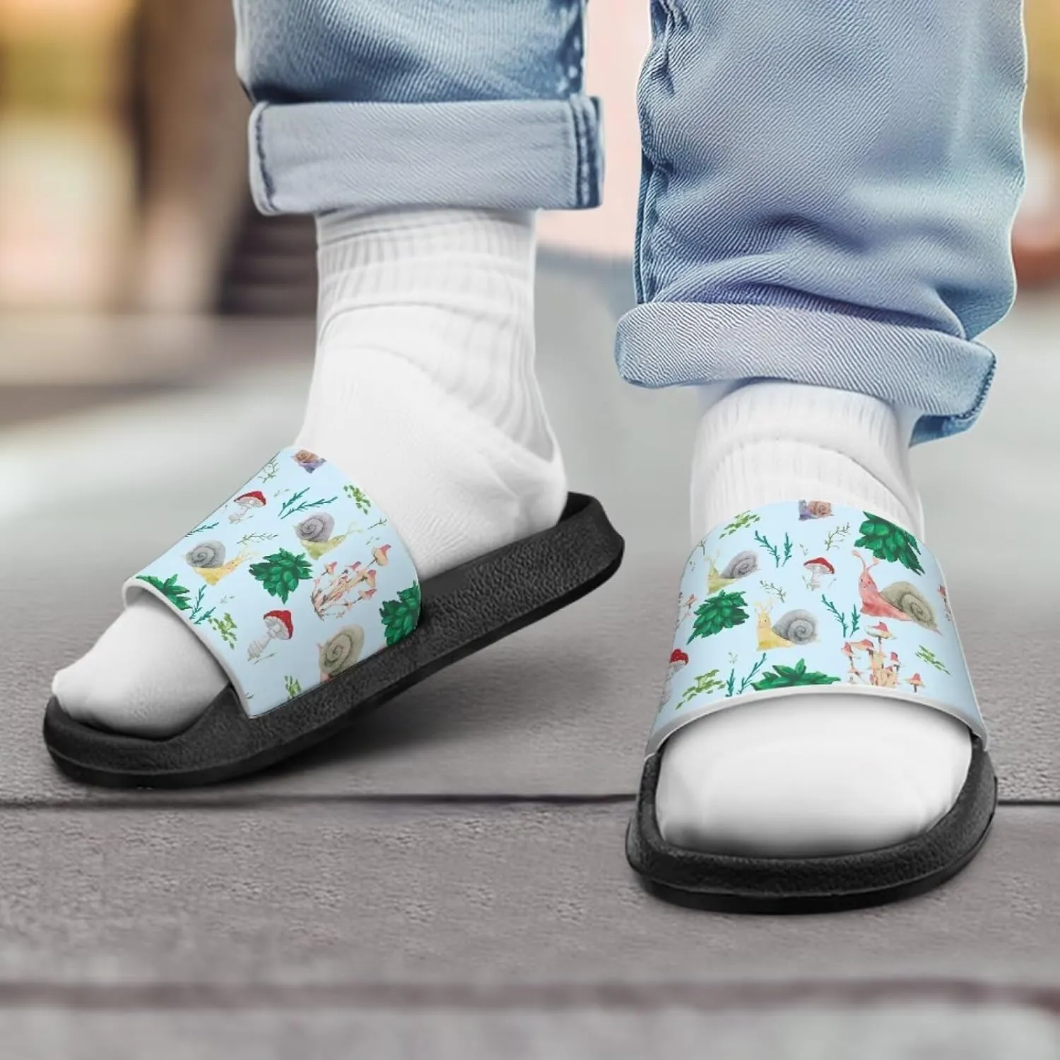 Forchrinse Kids Slides Girls Beach Slippers Summer Arch Support Sport Sandals Casual Slip on House Shower Shoes