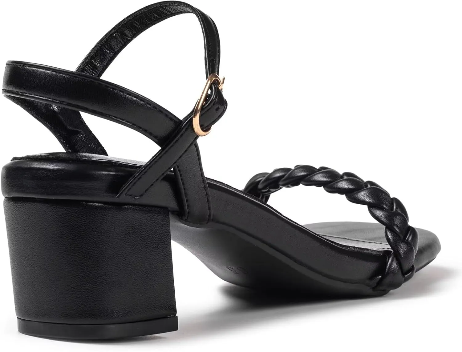 Frank Mully Women's Braided Sandal Heels Ankle Strap Comfortable Blocked Heeled Sandals Square Open Toe Cute Prom Pump Sandals Shoes
