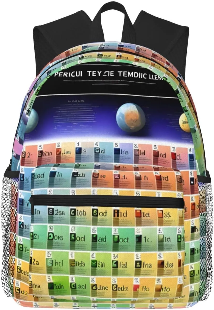 GeRRiT Periodic Table Of Elements Print Casual Backpack For Women, Travel Daypack,Waterproof Gym Backpack For Men Book Bags, SB-122