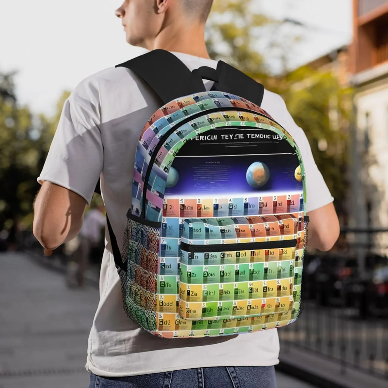 GeRRiT Periodic Table Of Elements Print Casual Backpack For Women, Travel Daypack,Waterproof Gym Backpack For Men Book Bags, SB-122