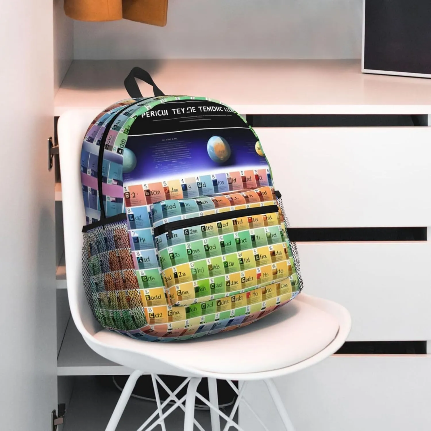 GeRRiT Periodic Table Of Elements Print Casual Backpack For Women, Travel Daypack,Waterproof Gym Backpack For Men Book Bags, SB-122