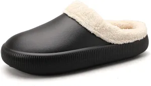 gigididi Unisex Winter Fur Lined Clogs Room Shoes, Warm and Fuzzy House Slippers