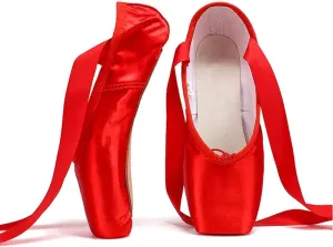 Girl's Canvas Ballet Dance Toe Shoes Professional Satin Pointe Shoes