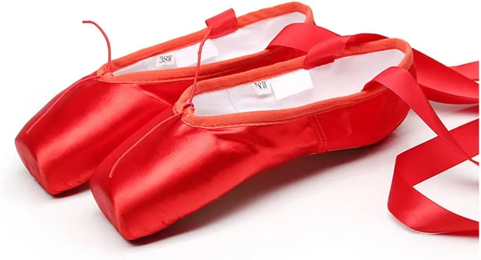 Girl's Canvas Ballet Dance Toe Shoes Professional Satin Pointe Shoes