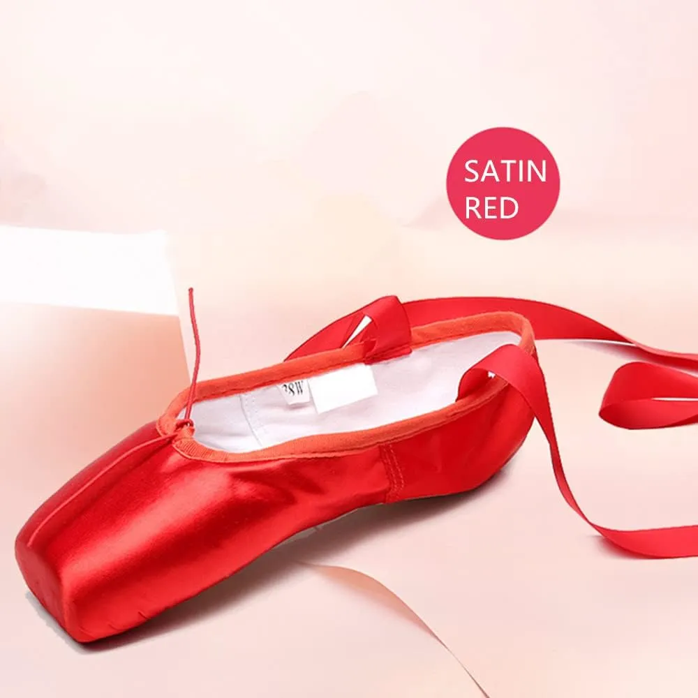 Girl's Canvas Ballet Dance Toe Shoes Professional Satin Pointe Shoes