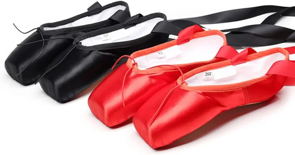 Girl's Canvas Ballet Dance Toe Shoes Professional Satin Pointe Shoes