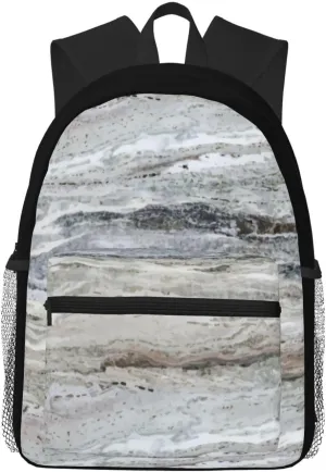 Grey Granite Stone Look Pattern Lightweight Comfort Backpack – Water-Resistant Casual Daypack, Spacious Travel Bag With Laptop Compartment For Work Hiking