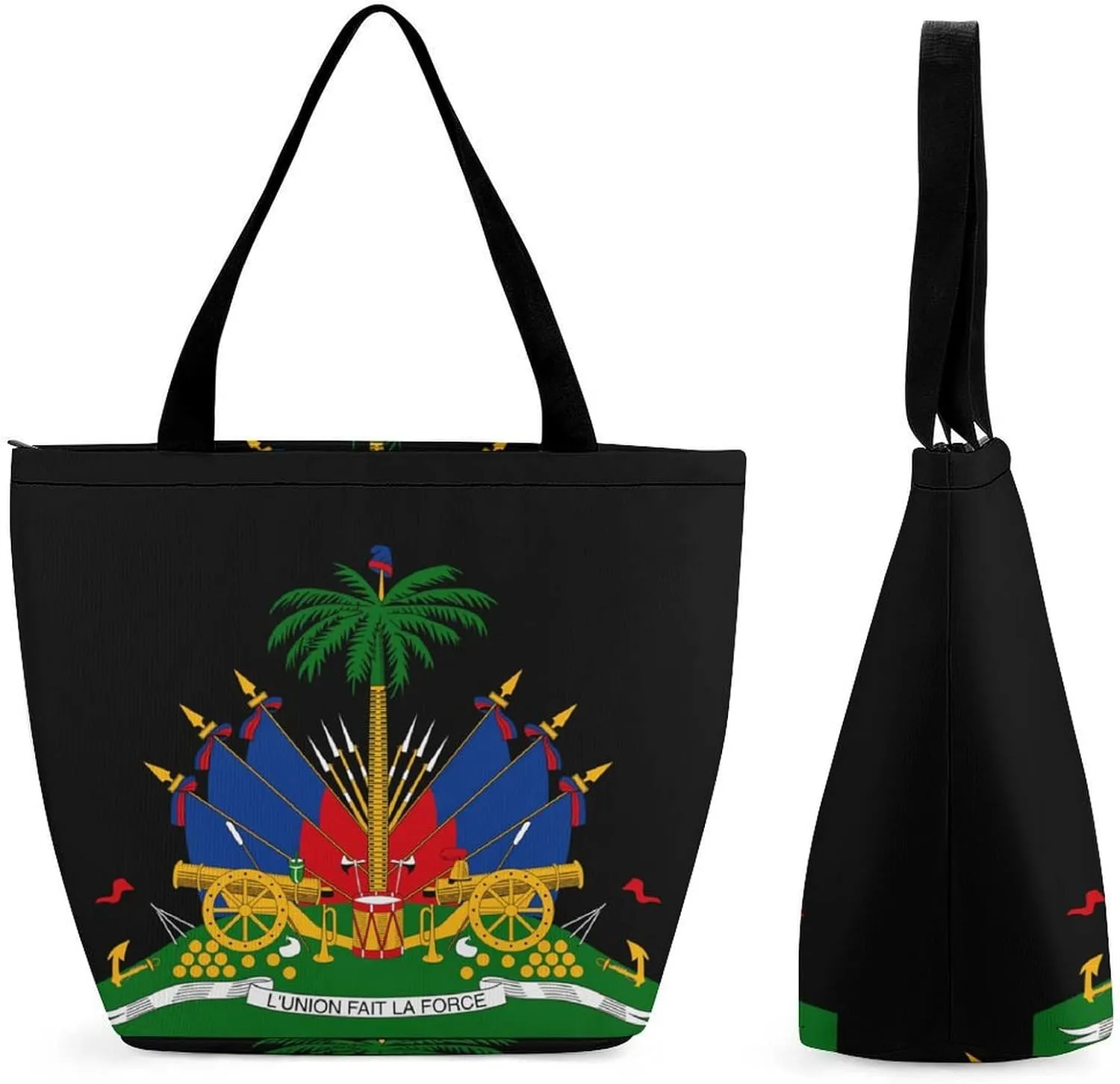 Haitian Coat of Arms Emblem Women's Tote Bag Casual Shopping Bags Fashion Handbags Gifts for Travel Work Holiday