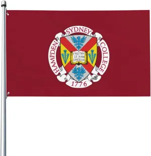 Hampden Sydney College Logo Flag 3x5ft, Home Garden Flag, Suitable For Indoor Or Outdoor