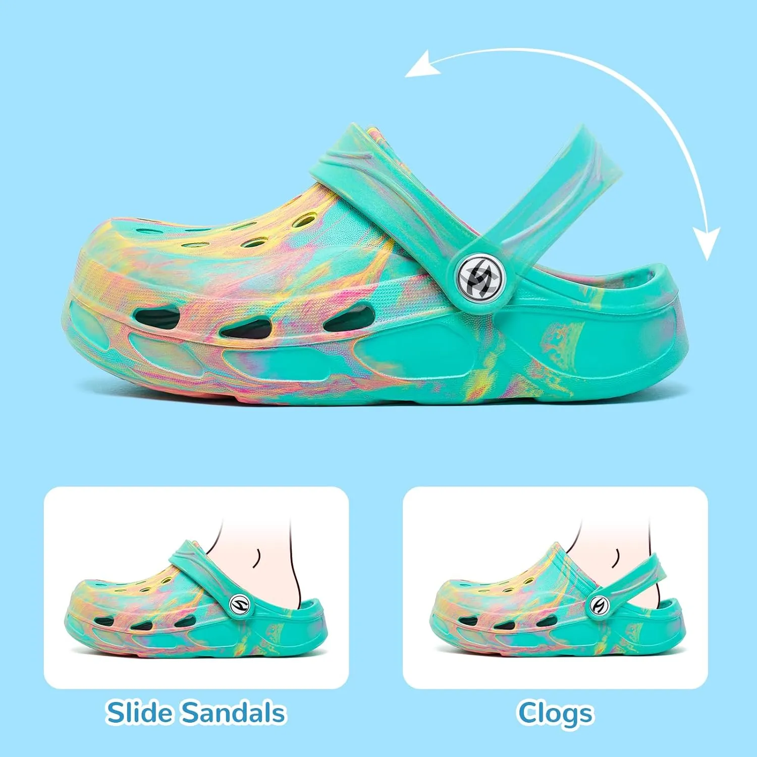 HOBIBEAR Boys Girls Classic Clogs Slip on Garden Shoes Cute Summer Sandals Water Shoes(Toddler/Little Kid)
