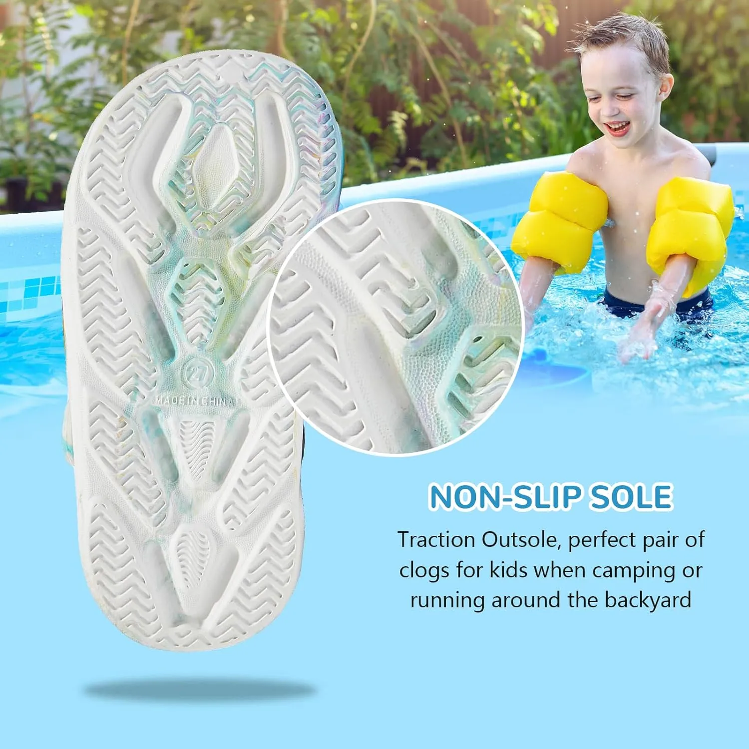 HOBIBEAR Boys Girls Classic Clogs Slip on Garden Shoes Cute Summer Sandals Water Shoes(Toddler/Little Kid)