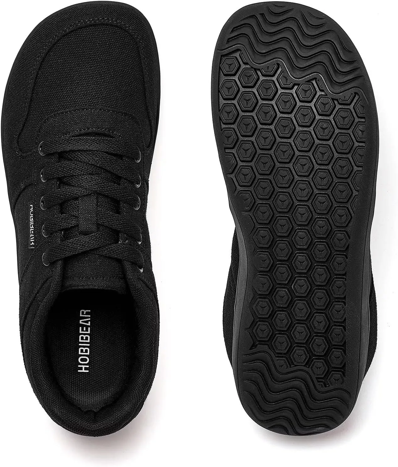 HOBIBEAR Unisex Canvas Shoes Men's Wide Barefoot Shoes Women's Fashion Sneakers Classic Casual Shoes Zero Drop Sole