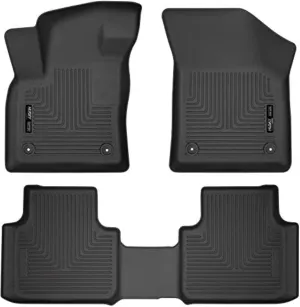 Husky Liners Weatherbeater Floor Mats | Fits 2018-2025 Volkswagen Atlas; 2020-2025 Volkswagen Atlas Cross Sport | Front & 2nd Row, 3-pc Black - 95661