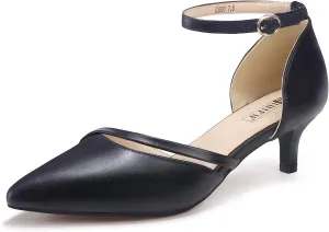 IDIFU Women IN2 Maxine Low Kitten Heels Dress Pumps Wedding Evening Formal Elegant Closed Toe Shoes for Women Bride