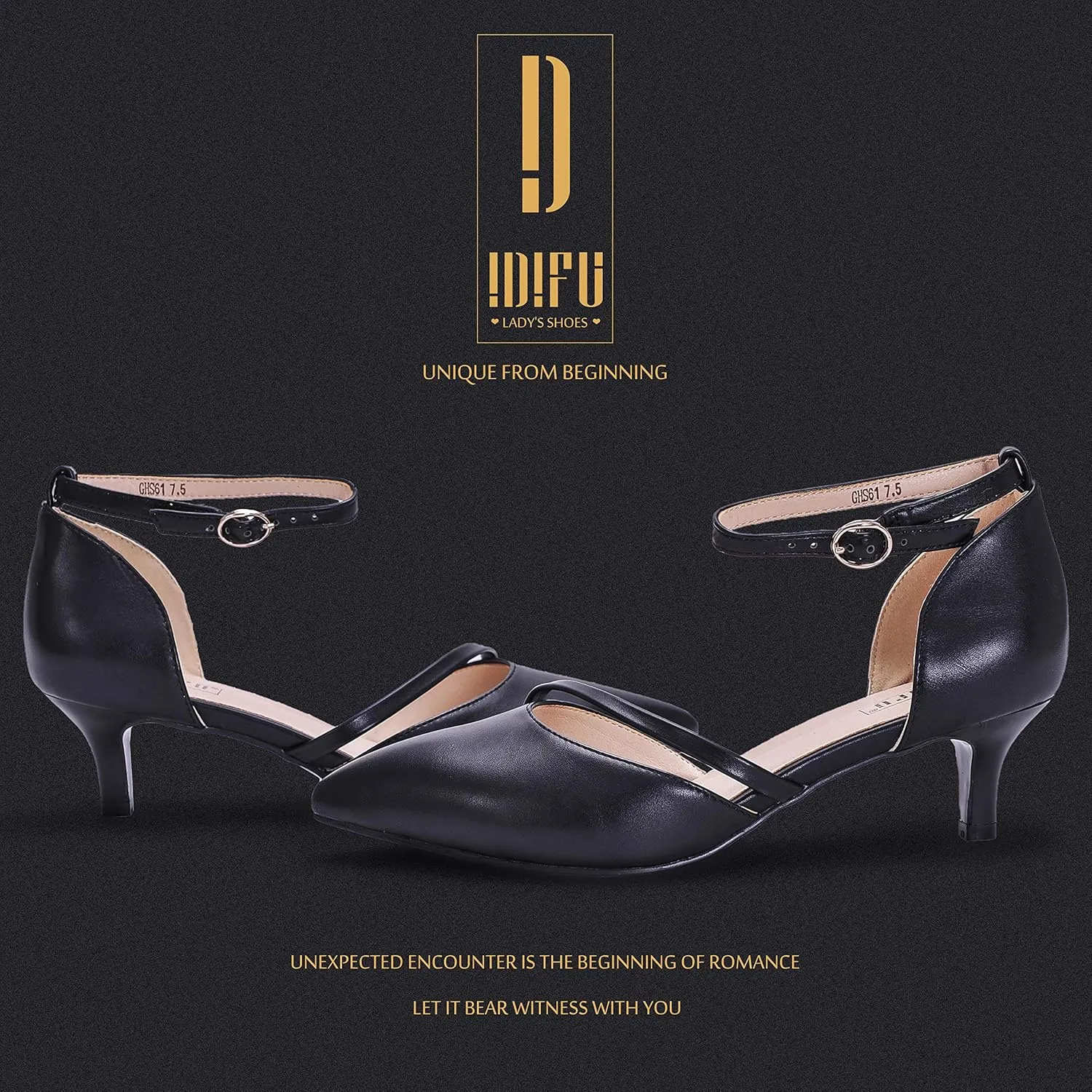 IDIFU Women IN2 Maxine Low Kitten Heels Dress Pumps Wedding Evening Formal Elegant Closed Toe Shoes for Women Bride