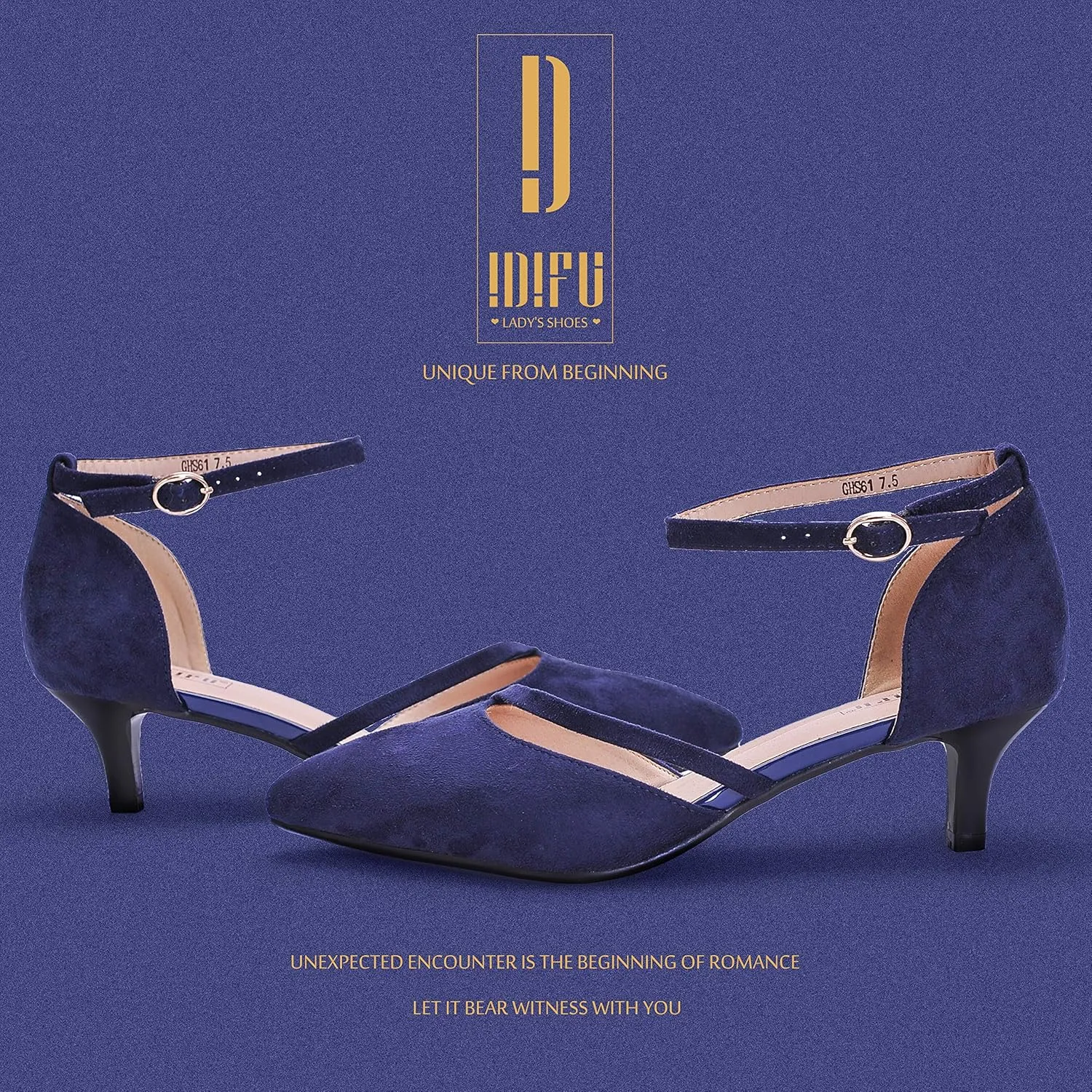 IDIFU Women IN2 Maxine Low Kitten Heels Dress Pumps Wedding Evening Formal Elegant Closed Toe Shoes for Women Bride
