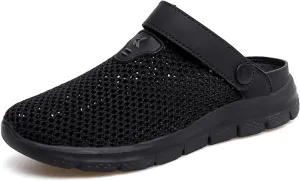 ihinzry Men's Women's Garden Clogs Hollow Mesh Clog Indoor Outdoor Slippers Nurse Work Mules