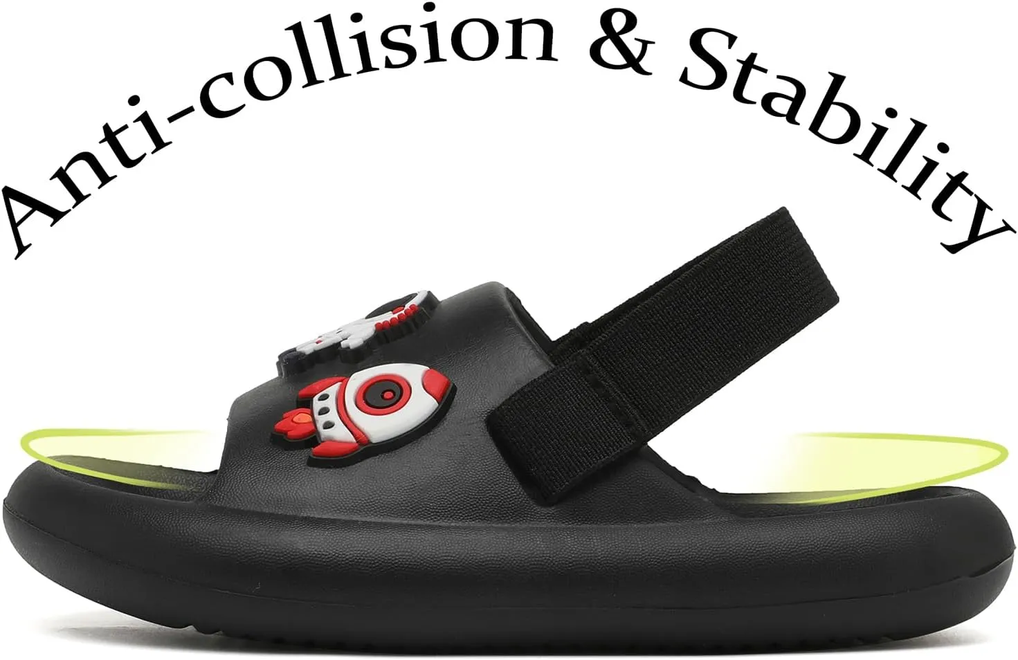 INMINPIN Toddler Boys Girls Slides Sandals Comfort Beach Pool Shower Slippers with Elastic Back Strap