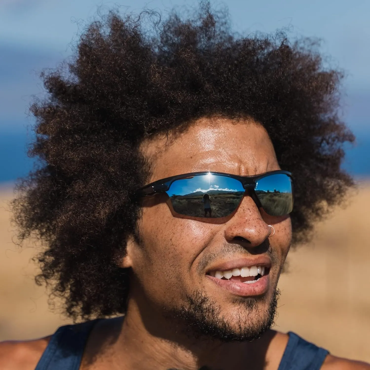 Intense Sport Sunglasses Men & Women - Ideal For Golf, Pickleball, Running & Tennis. Vented Lenses Prevent Fogging