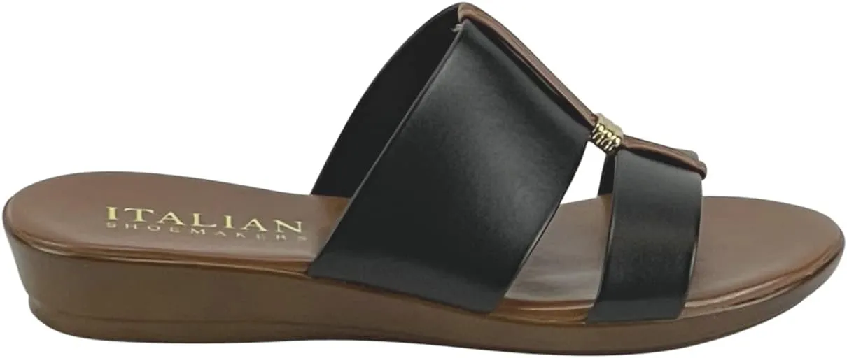 ITALIAN Shoemakers Women's Sofy Wedge Sandal, Comfort Casual Open Toe – Made in Italy, 1.5" Heel