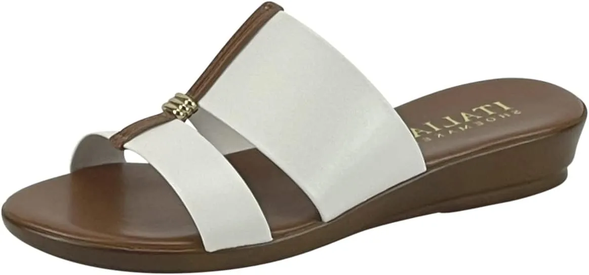 ITALIAN Shoemakers Women's Sofy Wedge Sandal, Comfort Casual Open Toe – Made in Italy, 1.5" Heel