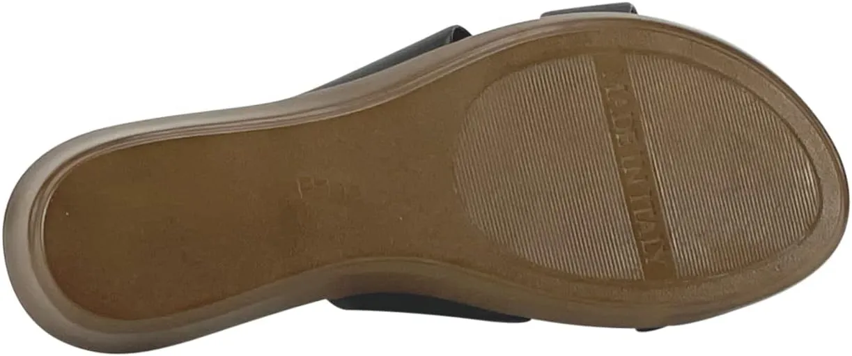 ITALIAN Shoemakers Women's Sofy Wedge Sandal, Comfort Casual Open Toe – Made in Italy, 1.5" Heel