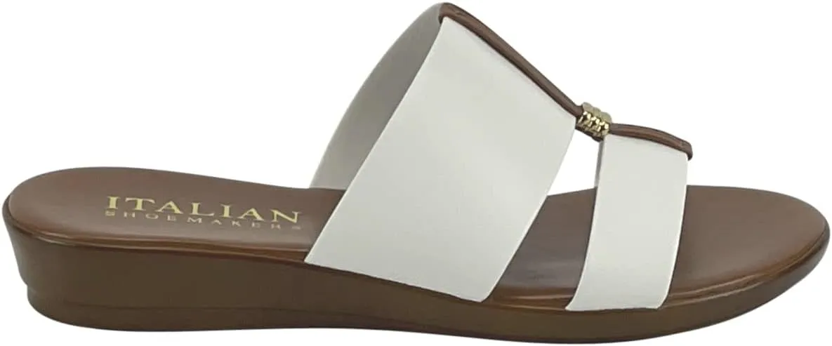 ITALIAN Shoemakers Women's Sofy Wedge Sandal, Comfort Casual Open Toe – Made in Italy, 1.5" Heel
