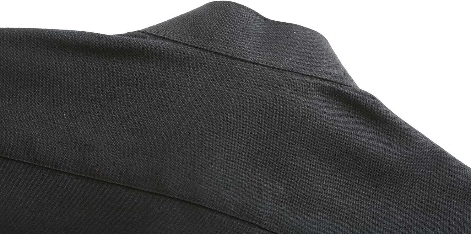 Jandukar Banded Collar Dress Shirts for Men Long Sleeve Oxford Button Down Mandarin Collar Shirt