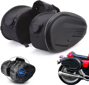 JFG RACING Motorcycle Saddlebags,Motorcycle Side Bag,Motorcycle Panniers Waterproof Universal for Sport bike Dirt Bike, 36L-58L Expandable Capacity Motorcycle Bags and Luggage