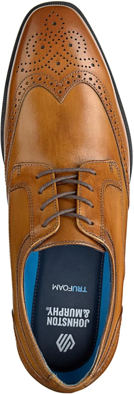 Johnston & Murphy Gibbons Wingtip Slip-Ons, Modern Classic Men’s Dress Shoes, Leather Shoe for Men