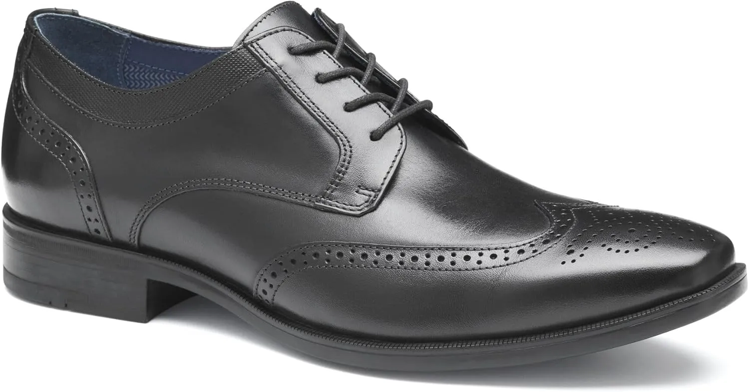 Johnston & Murphy Gibbons Wingtip Slip-Ons, Modern Classic Men’s Dress Shoes, Leather Shoe for Men
