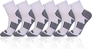 JOYNÉE Men's 6 Pack Athletic Performance Cushion Ankle Running Quarter Socks