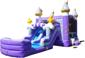 JumpOrange Thunder Commercial Grade Bounce House Water Slide with Pool for Kids and Adults (with Blower), Basketball Hoop, Wet Dry Combo, Outdoor, Big Inflatable, Birthday Party Rental
