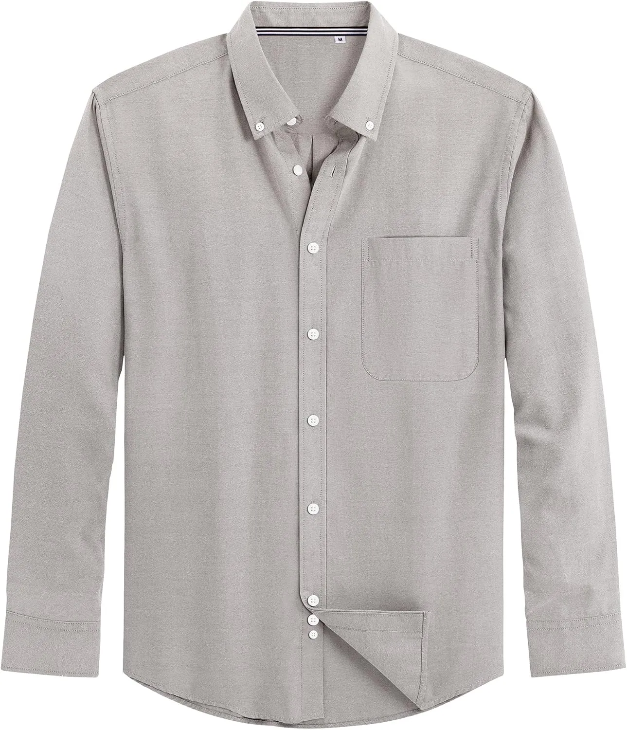 J.VER Men's Oxford Shirt Solid Casual Button Down Collar Shirts Long Sleeve Dress Shirts with Pocket
